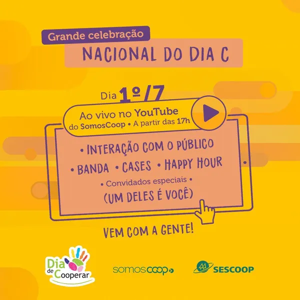 DIA C II: Grande celebração do Dia de Cooperar promovida pelo Sistema OCB será nesta quinta