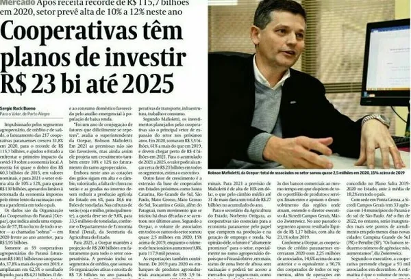 MÍDIA: Jornal Valor Econômico destaca investimentos das cooperativas do Paraná