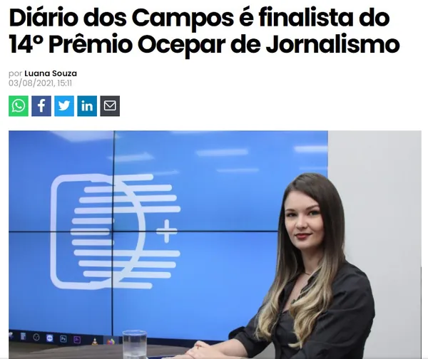 COMUNICAÇÃO: Veículos de imprensa repercutem anúncio de finalistas do Prêmio Ocepar de Jornalismo