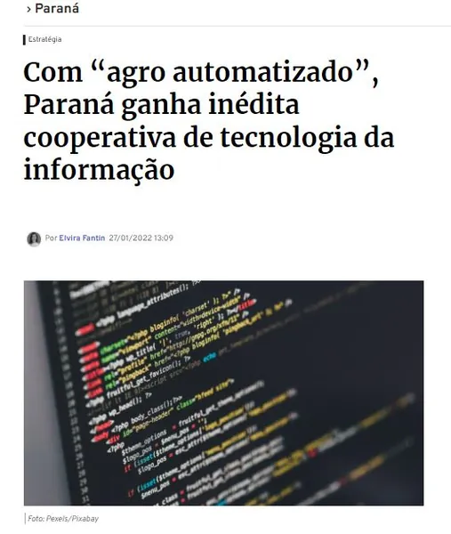 INTERCOOPERAÇÃO: Gazeta do Povo destaca pioneirismo do PR na criação da Cooperativa Central de Tecnologia da Informação