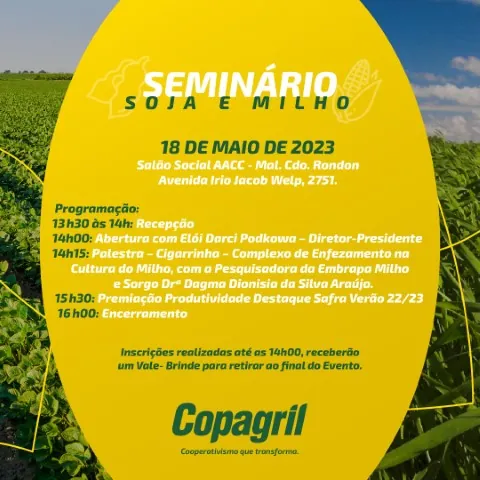 AGRO: Seminário Soja e Milho Copagril 2023 será na próxima semana