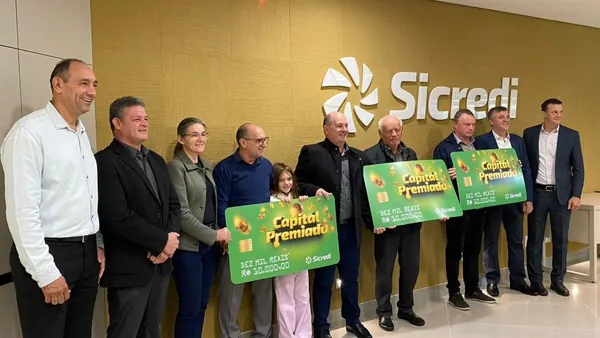 CRÉDITO: Sicredi Vanguarda premia três associados em sorteio da campanha de Capital Social