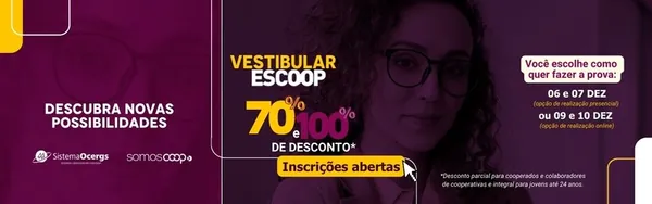 ESCOOP: Escola Superior de Cooperativismo abre inscrições para o vestibular 2024