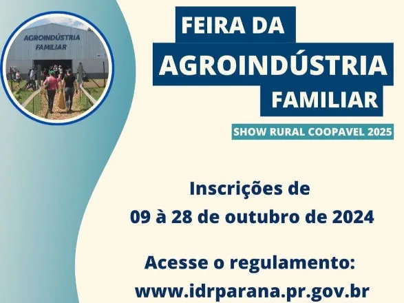 Show Rural: IDR-PR abre inscrições a agricultores e artesãos que queiram participar de feira