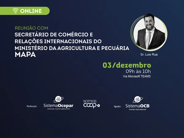 Cooperativas do PR vão debater abertura de mercado para proteína animal com secretário do Mapa