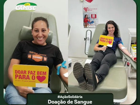 Em ação solidária do Dia C, colaboradores da Camisc fazem doação de sangue e plaquetas