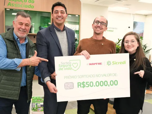Associados do Sicredi ganham prêmios de R$ 50 mil do Seguro de Vida