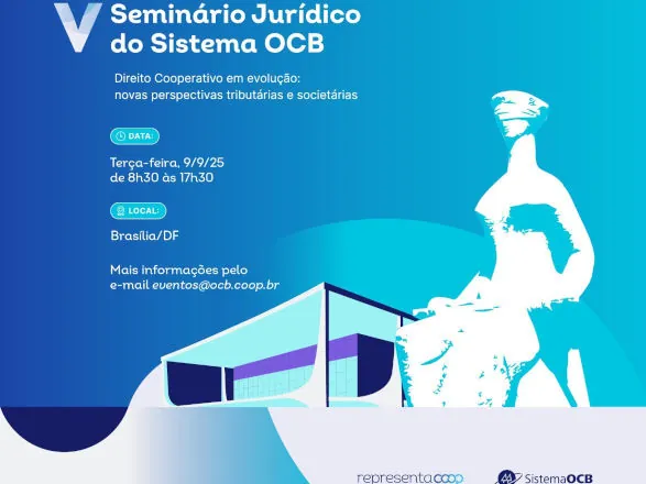 Sistema OCB promove Seminário sobre Direito Cooperativo dia 9 de setembro, em Brasília  
