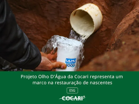 Projeto Olho D'Água da Cocari representa um marco na restauração de nascentes