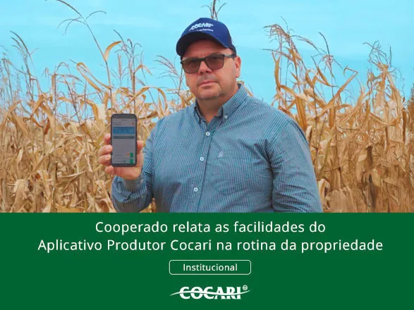 Cooperado relata as facilidades do Aplicativo Produtor Cocari na rotina da propriedade 