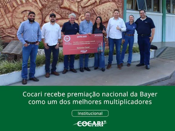 Cocari recebe premiação nacional da Bayer como um dos melhores multiplicadores 