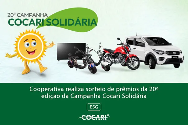 Cooperativa realiza sorteio de prêmios da 20ª edição da Campanha Cocari Solidária