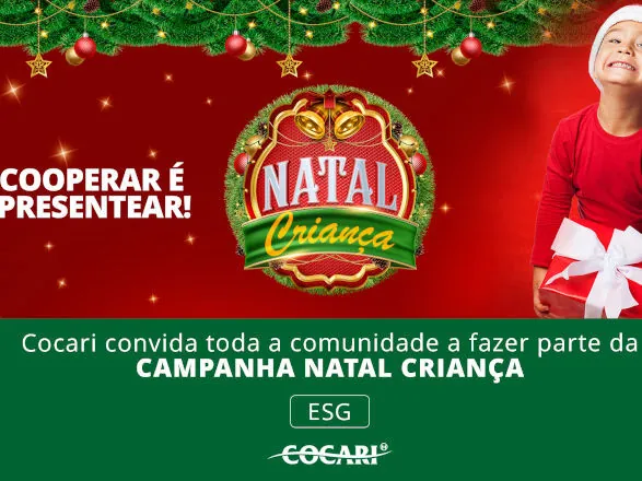Cocari convida a comunidade a fazer parte da Campanha Natal Criança