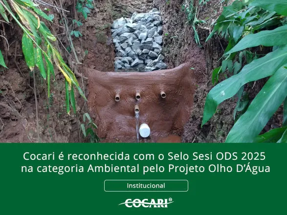 Cocari é reconhecida com o Selo Sesi ODS 2025 na categoria Ambiental pelo Projeto Olho D’Água