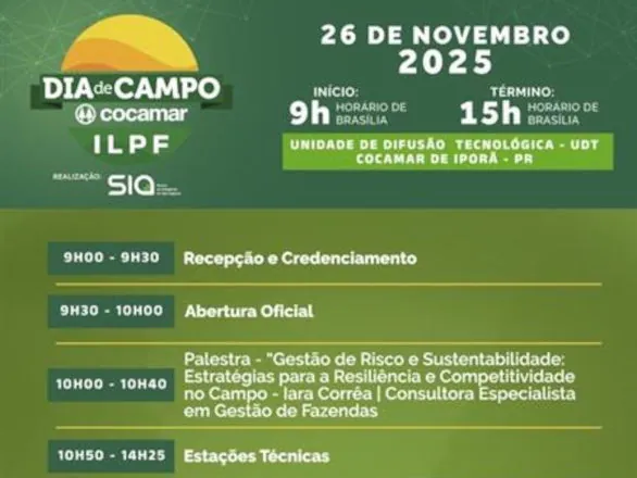 Promovido pela Cocamar, Dia de Campo sobre ILPF será na quarta-feira, em Iporã 