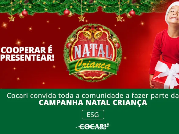 Cocari convida toda a comunidade a fazer parte da Campanha Natal Criança