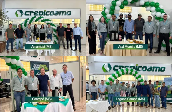 Agências da Credicoamo de Amambai, Aral Moreira, Caarapó e Laguna Carapã completam 13 anos
