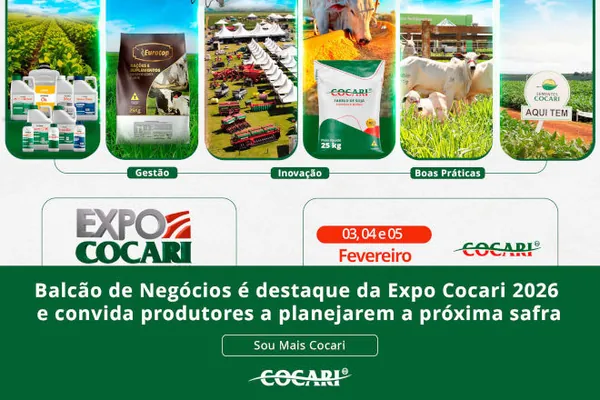 Balcão de Negócios é destaque da Expo Cocari 2026 e convida produtores a planejarem a próxima safra