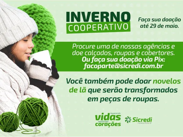 Campanha Inverno Cooperativo promovida pela Sicredi Fronteiras PR/SC/SP arrecada doações 