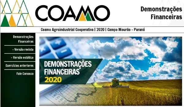 COAMO: Cooperativa inova na apresentação das Demonstrações Financeiras do exercício 2020
