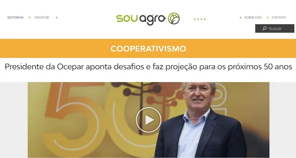 MÍDIA: Em entrevista ao Portal Sou Agro, Ricken fala sobre os desafios da Ocepar e as projeções para os próximos 50 anos