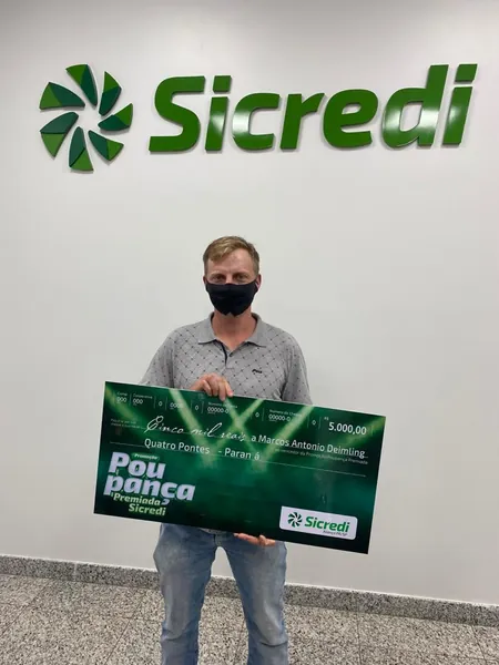 SICREDI ALIANÇA: Associado de Quatro Pontes ganha R$ 5 mil na Campanha Poupança Premiada
