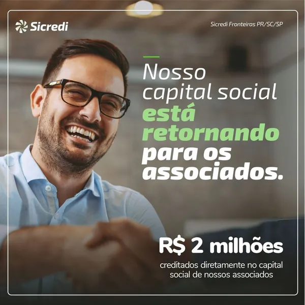 SICREDI FRONTEIRAS: Cooperativa realiza pagamento de juros ao capital para os associados