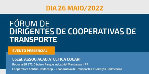 FÓRUM: Dirigentes de cooperativas de transporte do PR vão se reunir em Mandaguari, no dia 26 de maio