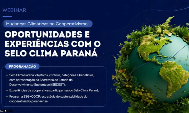 Webinar apresenta oportunidades e experiências proporcionadas pelo Selo Clima Paraná