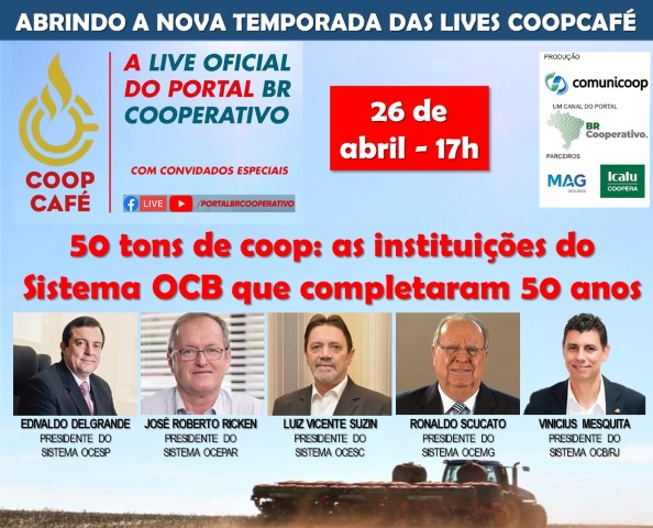 COOPCAFÉ: Live debate cinco décadas de cooperativismo com lideranças do setor