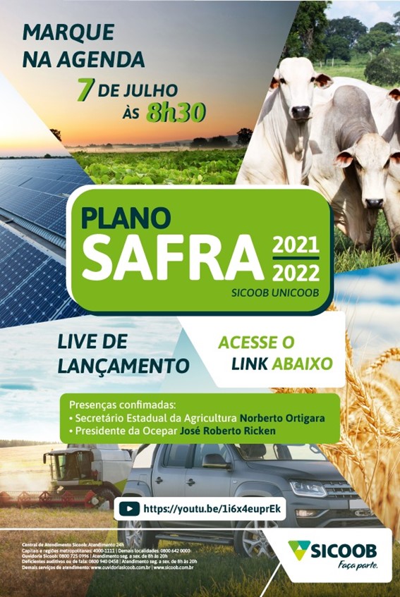 EVENTO: Secretário da Agricultura e presidente da Ocepar participam de live sobre o Plano Safra