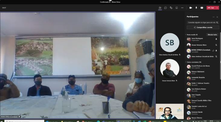 REUNIÃO INSTITUCIONAL I: Nova Citrus recepciona Sistema Ocepar em encontro virtual 