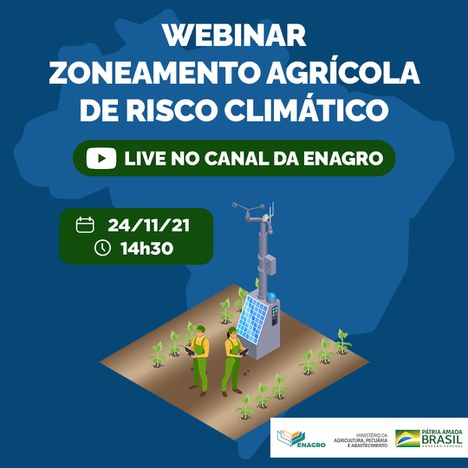 ZARC: Mapa promove webinar sobre o Programa Nacional de Zoneamento Agrícola de Risco Climático