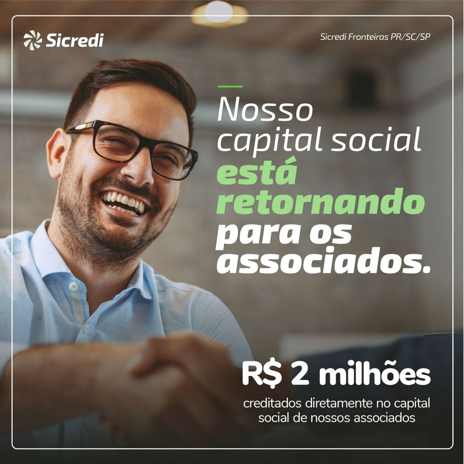 SICREDI FRONTEIRAS: Cooperativa realiza pagamento de juros ao capital para os associados