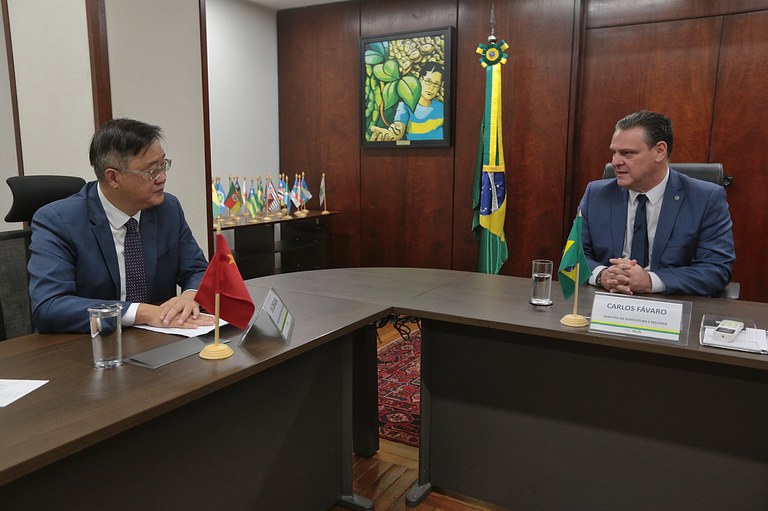 SANIDADE ANIMAL: Ministro Fávaro recebe embaixador da China para tratar do caso de EEB no Brasil