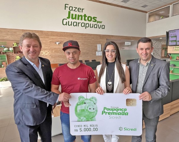 CRÉDITO: Sicredi premia sorteado na Campanha Poupança Premiada em Guarapuava