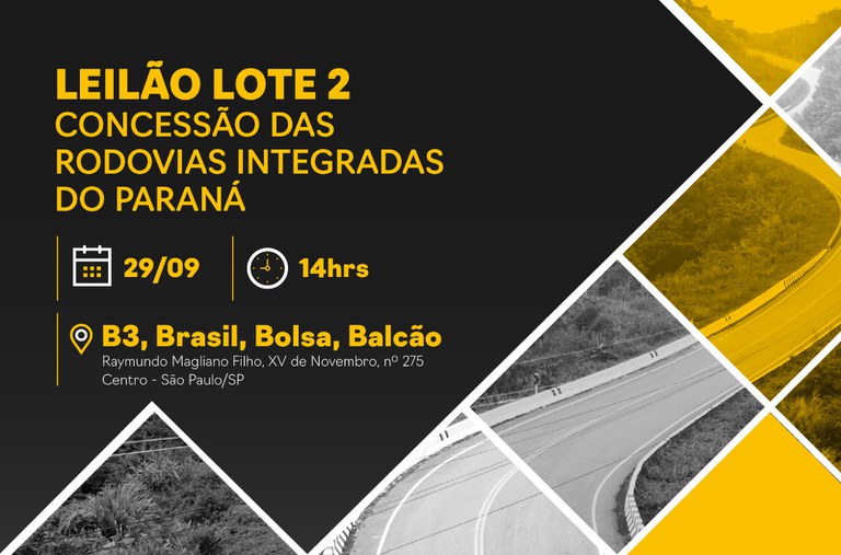 ANTT: Lote 2 de Rodovias do Paraná vai a leilão nesta sexta-feira (29/09)