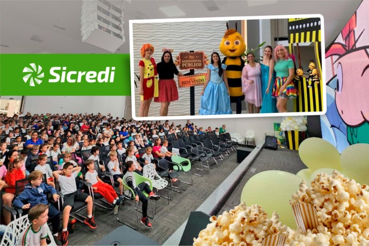 CRÉDITO: Sicredi Fronteiras PR/SC/SP espalha a magia do cinema para Comemorar o Dia das Crianças