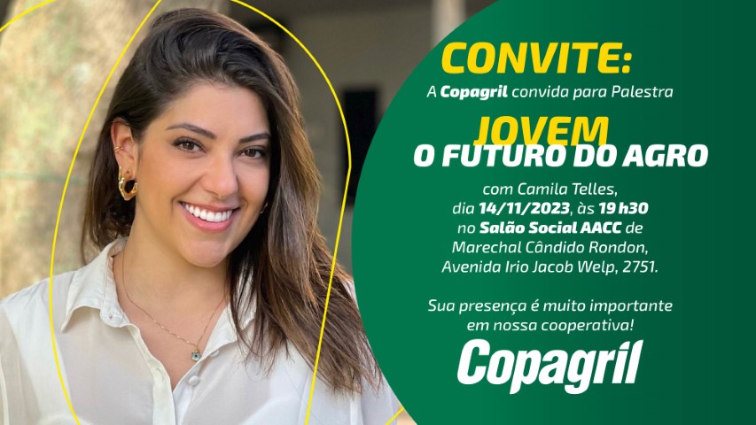 AGRO: Camila Telles ministrará palestra na Copagril sobre o futuro do agro