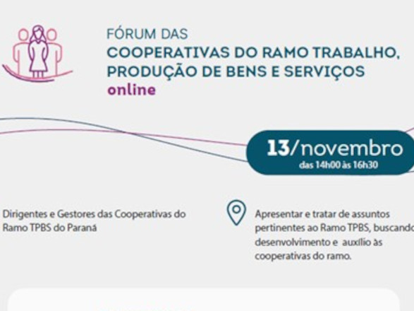 Fórum das cooperativas do ramo TPBS é nesta quarta-feira