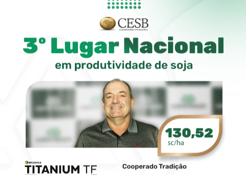 Cooperado da Tradição é premiado no Desafio de Máxima Produtividade da Soja